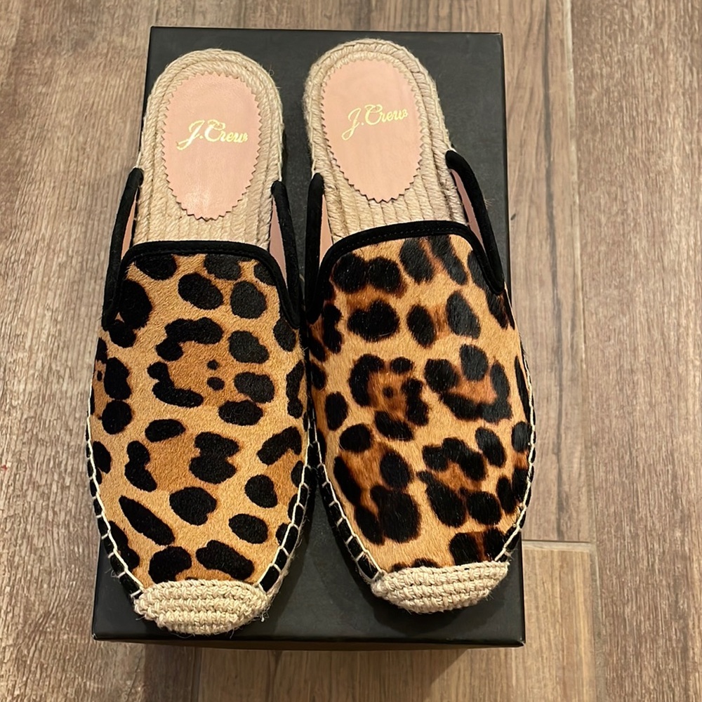 Jcrew hair calf espadrille mules 6.5